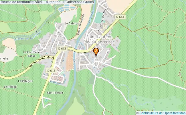 plan Boucle de randonnée Saint-Laurent-de-la-Cabrerisse : 2 équipements