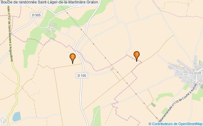 plan Boucle de randonnée Saint-Léger-de-la-Martinière : 2 équipements