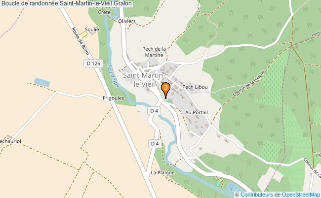 plan Boucle de randonnée Saint-Martin-le-Vieil : 3 équipements