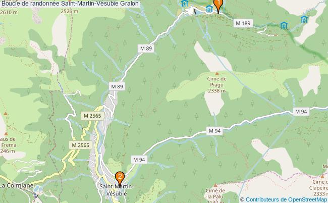 plan Boucle de randonnée Saint-Martin-Vésubie : 2 équipements