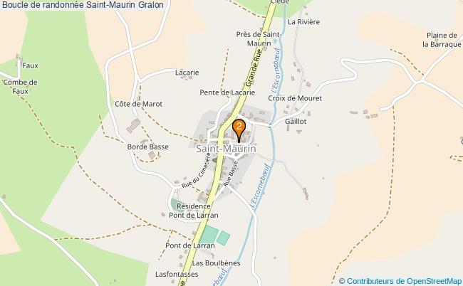 plan Boucle de randonnée Saint-Maurin : 2 équipements