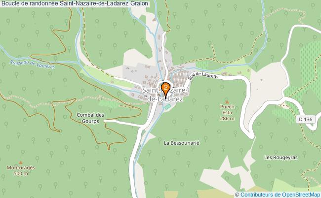plan Boucle de randonnée Saint-Nazaire-de-Ladarez : 2 équipements
