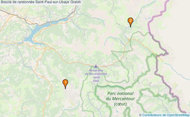 plan Boucle de randonnée Saint-Paul-sur-Ubaye : 2 équipements