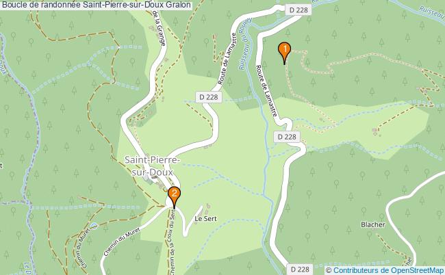 plan Boucle de randonnée Saint-Pierre-sur-Doux : 2 équipements