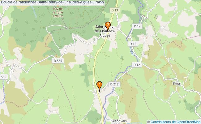 plan Boucle de randonnée Saint-Rémy-de-Chaudes-Aigues : 2 équipements