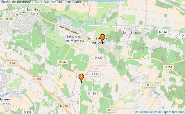 plan Boucle de randonnée Saint-Saturnin-sur-Loire : 3 équipements