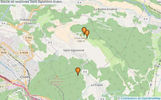 plan Boucle de randonnée Saint-Sigismond : 3 équipements