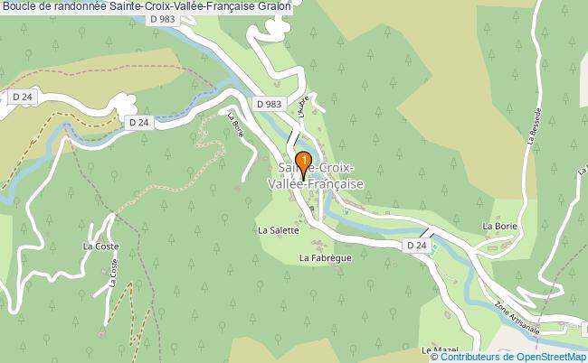 plan Boucle de randonnée Sainte-Croix-Vallée-Française : 1 équipements