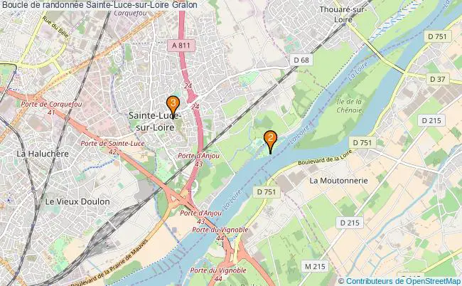 plan Boucle de randonnée Sainte-Luce-sur-Loire : 3 équipements