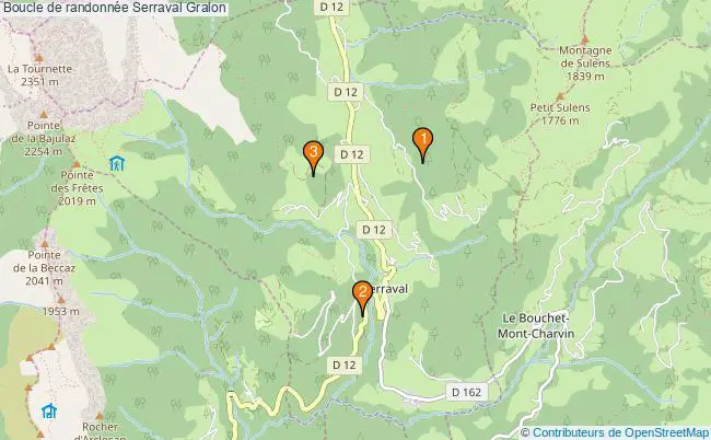 plan Boucle de randonnée Serraval : 3 équipements