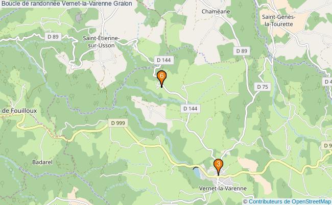 plan Boucle de randonnée Vernet-la-Varenne : 6 équipements