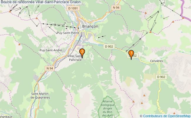 plan Boucle de randonnée Villar-Saint-Pancrace : 3 équipements