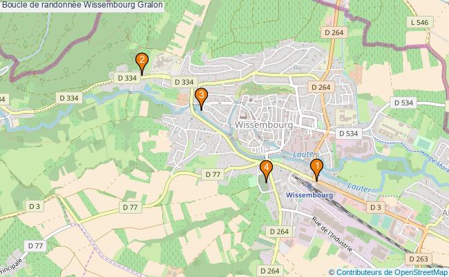 plan Boucle de randonnée Wissembourg : 4 équipements