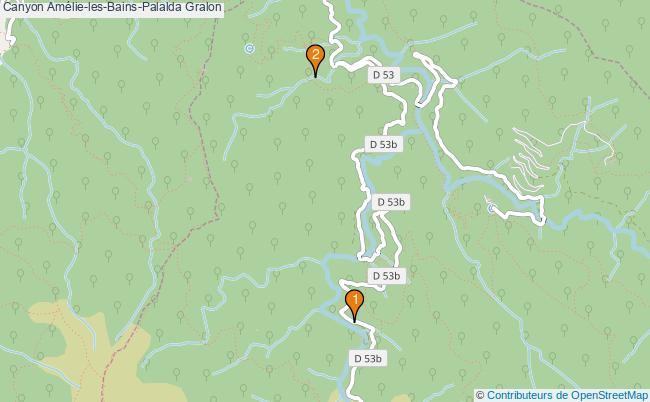 plan Canyon Amélie-les-Bains-Palalda : 2 équipements