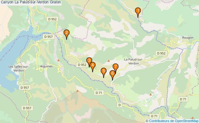 plan Canyon La Palud-sur-Verdon : 7 équipements