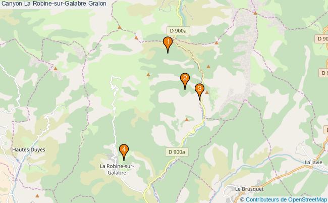 plan Canyon La Robine-sur-Galabre : 4 équipements