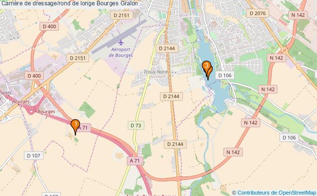 plan Carrière de dressage/rond de longe Bourges : 3 équipements