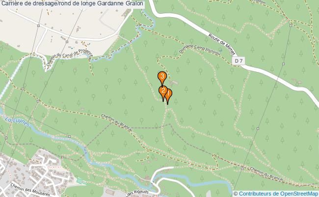 plan Carrière de dressage/rond de longe Gardanne : 3 équipements
