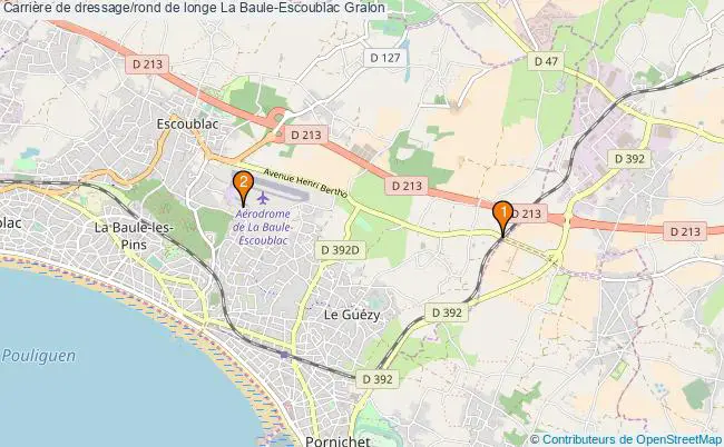 plan Carrière de dressage/rond de longe La Baule-Escoublac : 2 équipements