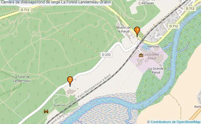 plan Carrière de dressage/rond de longe La Forest-Landerneau : 2 équipements