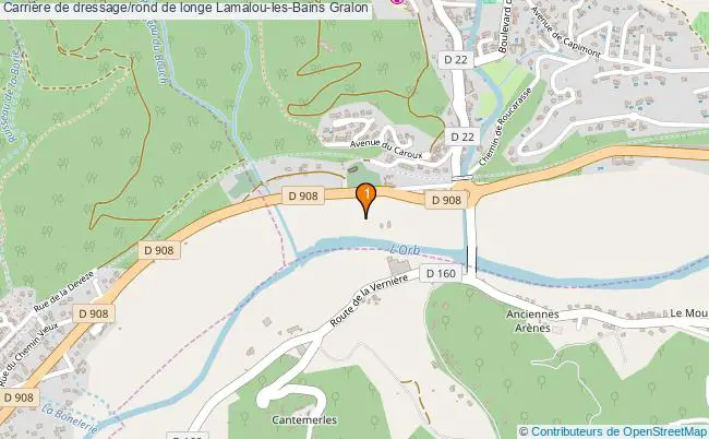 plan Carrière de dressage/rond de longe Lamalou-les-Bains : 1 équipements
