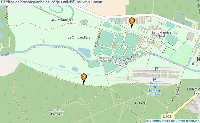 plan Carrière de dressage/rond de longe Lamotte-Beuvron : 5 équipements
