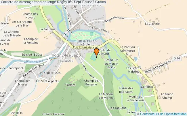 plan Carrière de dressage/rond de longe Rogny-les-Sept-Ecluses : 1 équipements