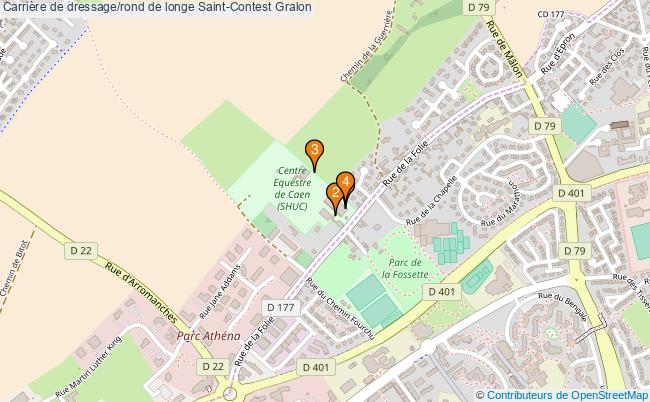 plan Carrière de dressage/rond de longe Saint-Contest : 4 équipements