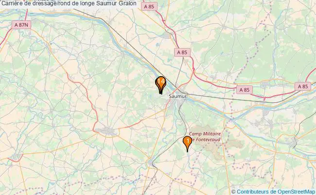 plan Carrière de dressage/rond de longe Saumur : 14 équipements