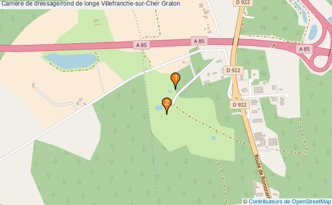 plan Carrière de dressage/rond de longe Villefranche-sur-Cher : 2 équipements