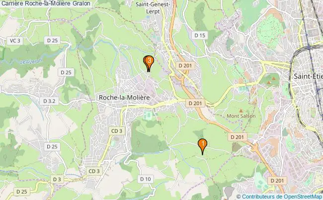 plan Carrière Roche-la-Molière : 3 équipements
