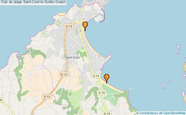 plan Club de plage Saint-Cast-le-Guildo : 2 équipements