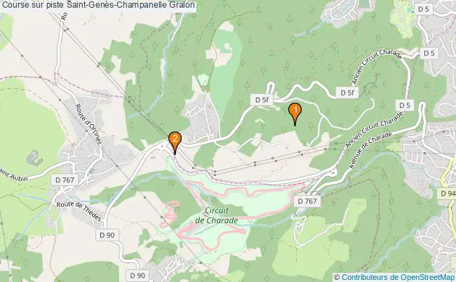 plan Course sur piste Saint-Genès-Champanelle : 2 équipements