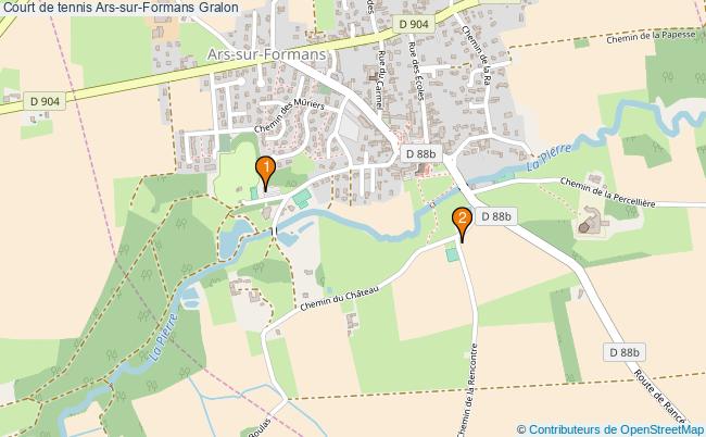 plan Court de tennis Ars-sur-Formans : 2 équipements