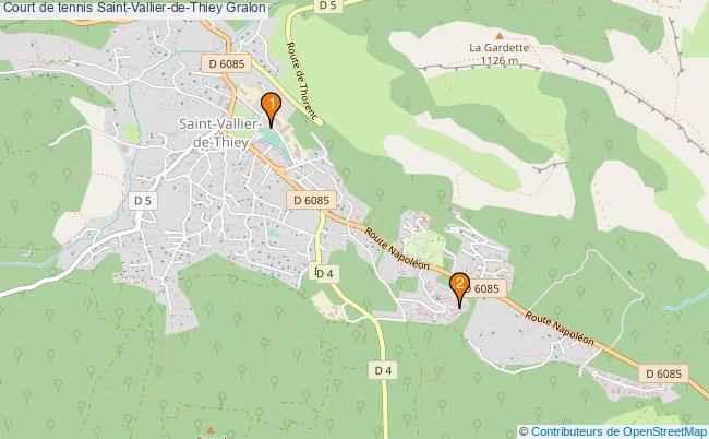 plan Court de tennis Saint-Vallier-de-Thiey : 2 équipements