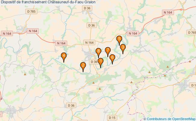 plan Dispositif de franchissement Châteauneuf-du-Faou : 8 équipements