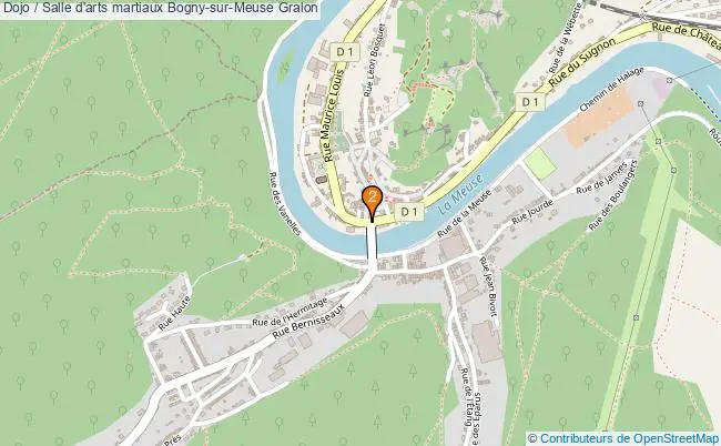 plan Dojo / Salle d'arts martiaux Bogny-sur-Meuse : 2 équipements