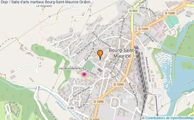 plan Dojo / Salle d'arts martiaux Bourg-Saint-Maurice : 1 équipements