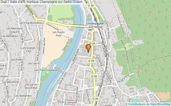 plan Dojo / Salle d'arts martiaux Champagne-sur-Seine : 1 équipements