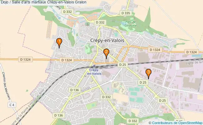plan Dojo / Salle d'arts martiaux Crépy-en-Valois : 3 équipements