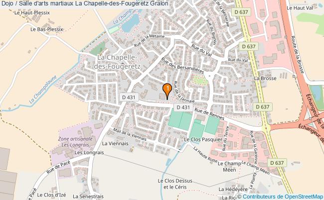 plan Dojo / Salle d'arts martiaux La Chapelle-des-Fougeretz : 1 équipements