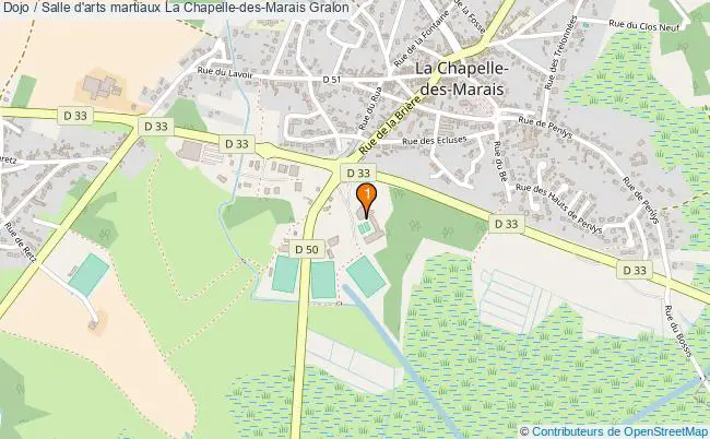 plan Dojo / Salle d'arts martiaux La Chapelle-des-Marais : 1 équipements