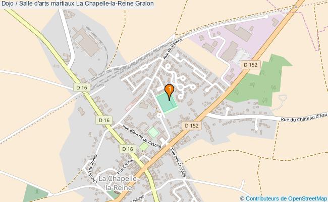 plan Dojo / Salle d'arts martiaux La Chapelle-la-Reine : 1 équipements