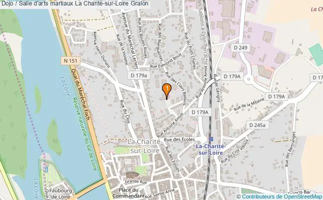 plan Dojo / Salle d'arts martiaux La Charité-sur-Loire : 1 équipements