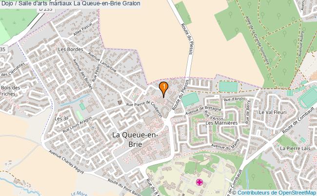 plan Dojo / Salle d'arts martiaux La Queue-en-Brie : 1 équipements