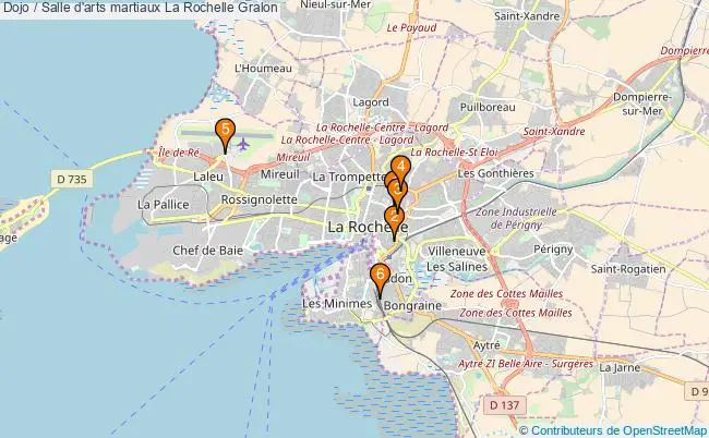 plan Dojo / Salle d'arts martiaux La Rochelle : 6 équipements