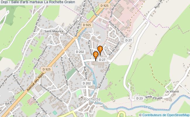 plan Dojo / Salle d'arts martiaux La Rochette : 2 équipements