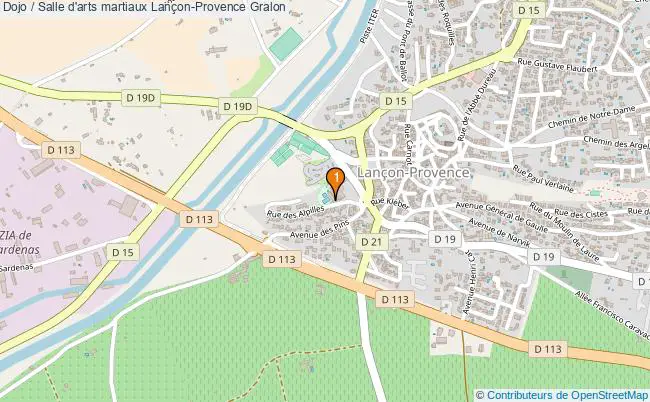 plan Dojo / Salle d'arts martiaux Lançon-Provence : 1 équipements