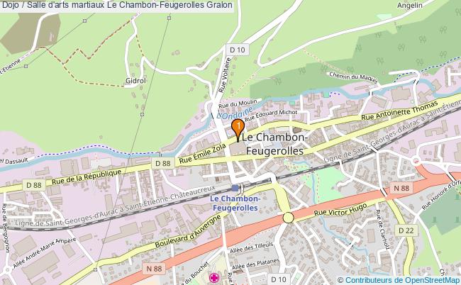 plan Dojo / Salle d'arts martiaux Le Chambon-Feugerolles : 1 équipements