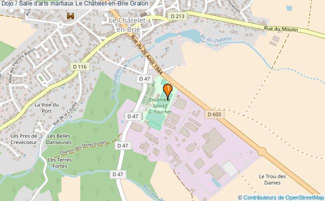 plan Dojo / Salle d'arts martiaux Le Châtelet-en-Brie : 1 équipements